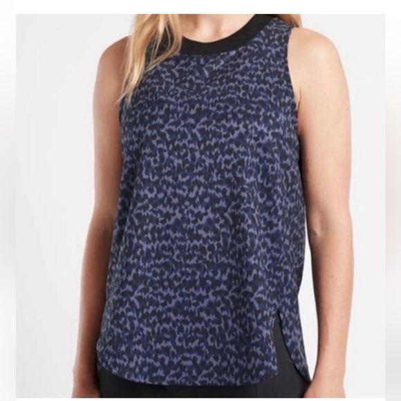 Athleta Tops - Athleta Sleeveless Tank Top – Navy/Black – Size Large (RN# 54023)